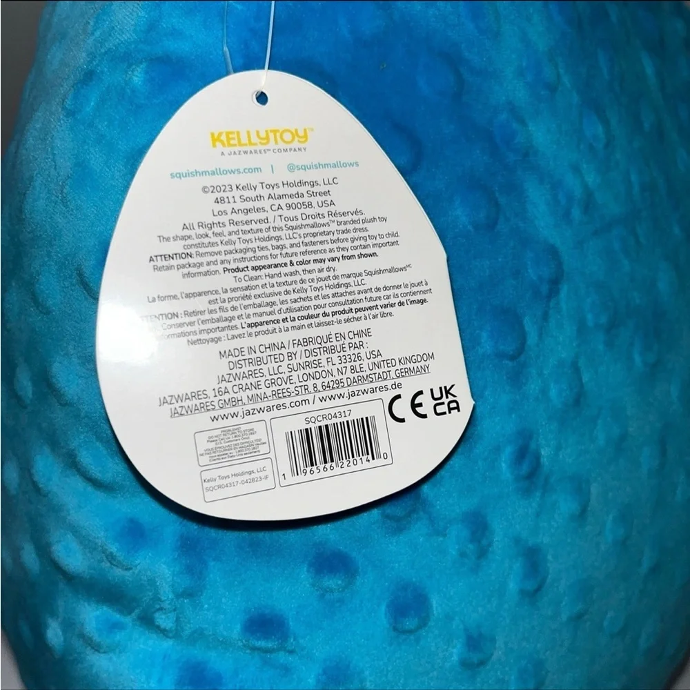 Squishmallows Blue Plush Fish with Chubby Body and Gentle Smile